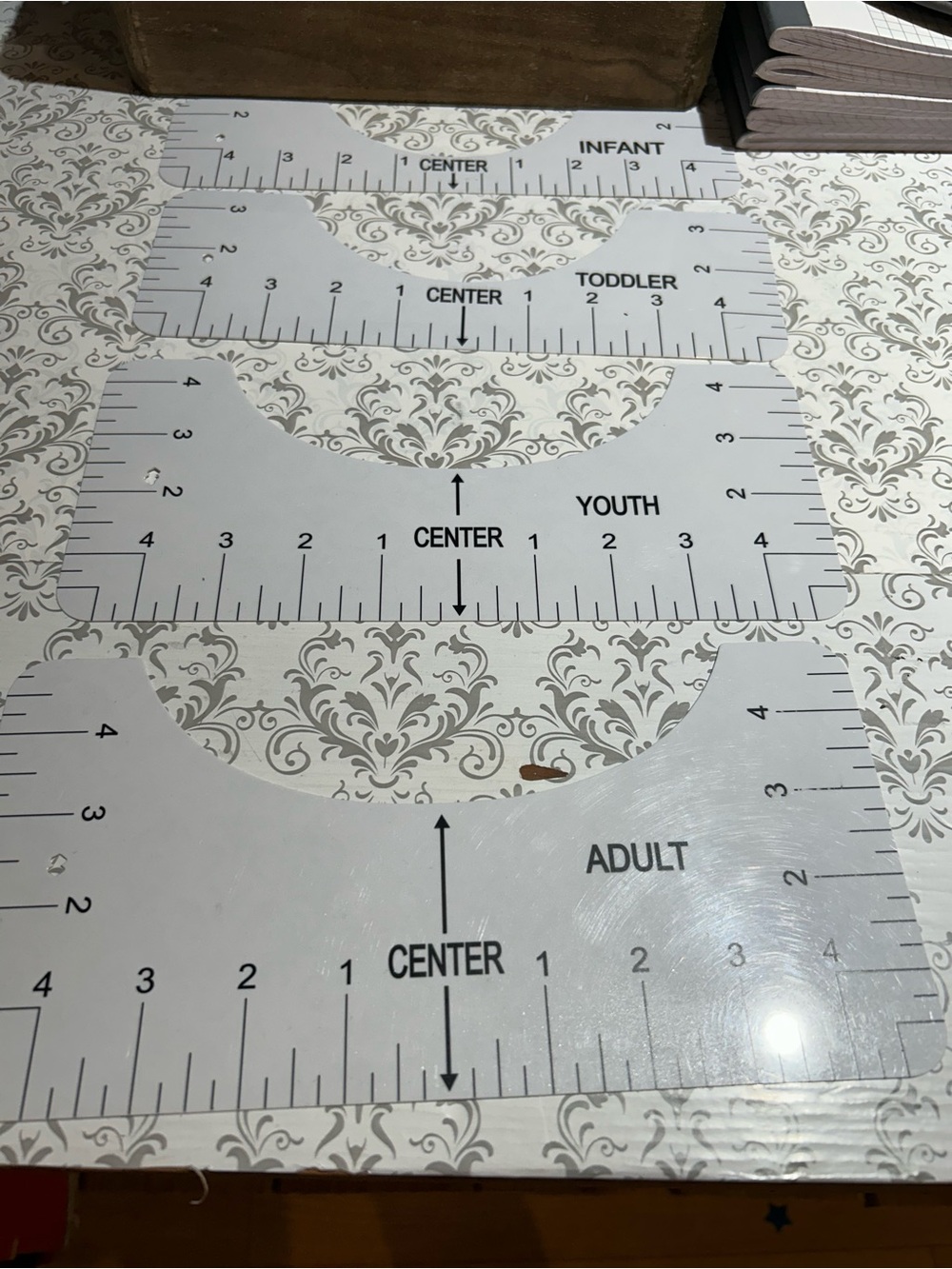 Clear Plastic shirt Sizing Templates - Adult Youth Toddler Infant
